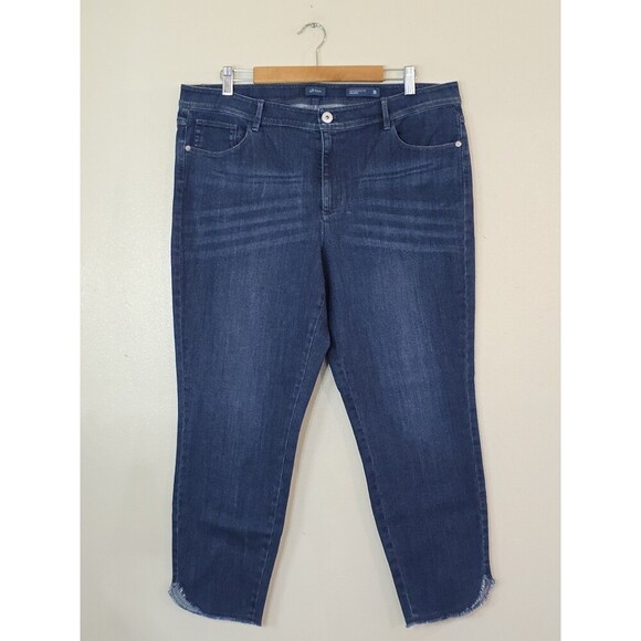 J.Jill Denim Authentic Fit Slim Ankle Jeans Womens Size 18 Blue Stretch Mid Rise - Picture 1 of 11